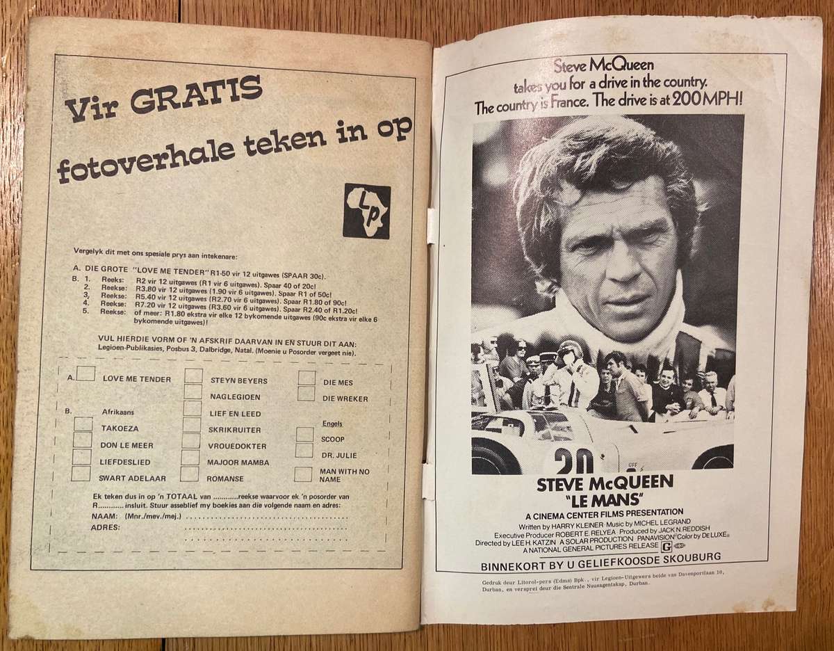 DIE WREKER - WOESTE LAEVELD - PHOTO COMIC STORY - FOTO VERHAAL - STEVE McQUEEN "LE MANS"