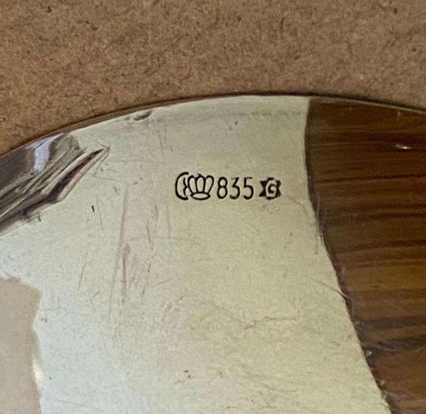 GERMAN 835 SILVER ROUND BOWL DISH  - Düsseldorf Coat of Arms - GRIMMINGER - 106.9g