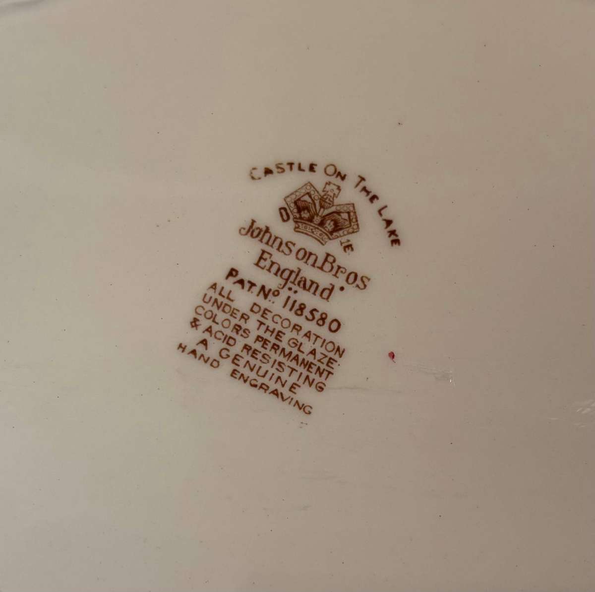 PLATTER OVAL SMALL JOHNSON BROTHERS Castle on the lake  ENGLAND  FLOWERS/FLORAL CASTLE SCENE !