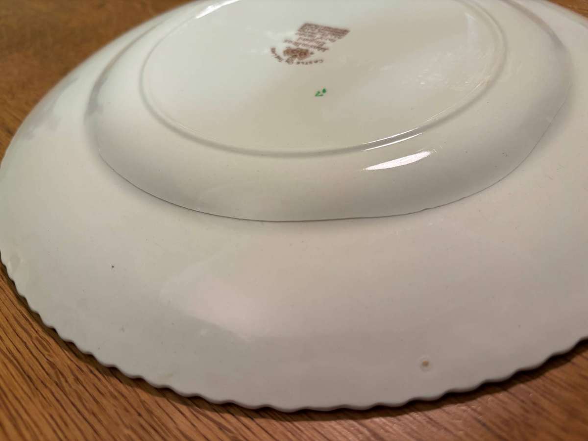 JOHNSON BROTHERS DINNER PLATE Castle on the lake  ENGLAND  FLOWERS/FLORAL CASTLE SCENE !