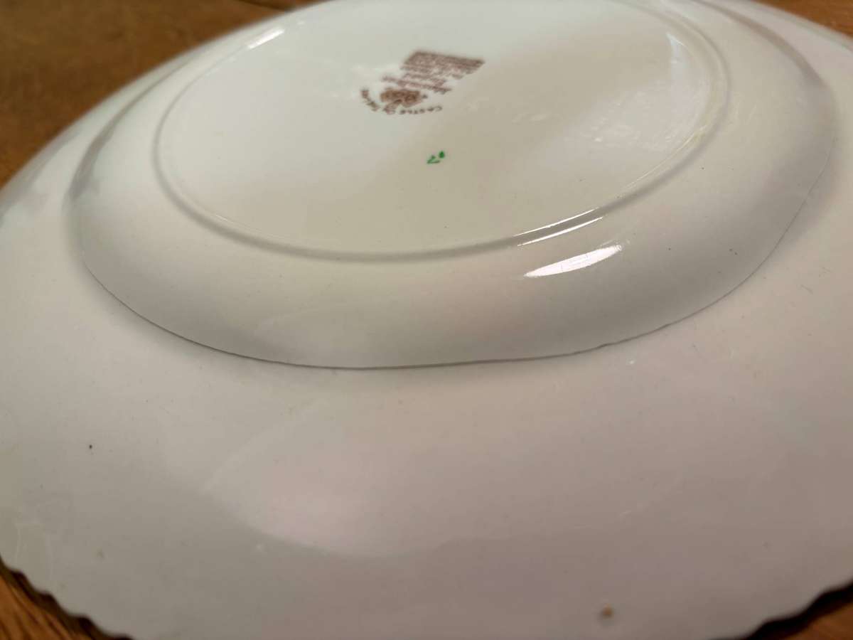 JOHNSON BROTHERS DINNER PLATE Castle on the lake  ENGLAND  FLOWERS/FLORAL CASTLE SCENE !