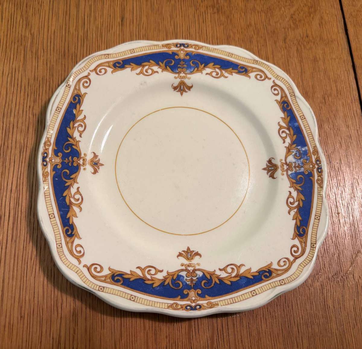 GRINDLEY 3 SIDE PLATES CREAM PETAL JANIQUE BLUE