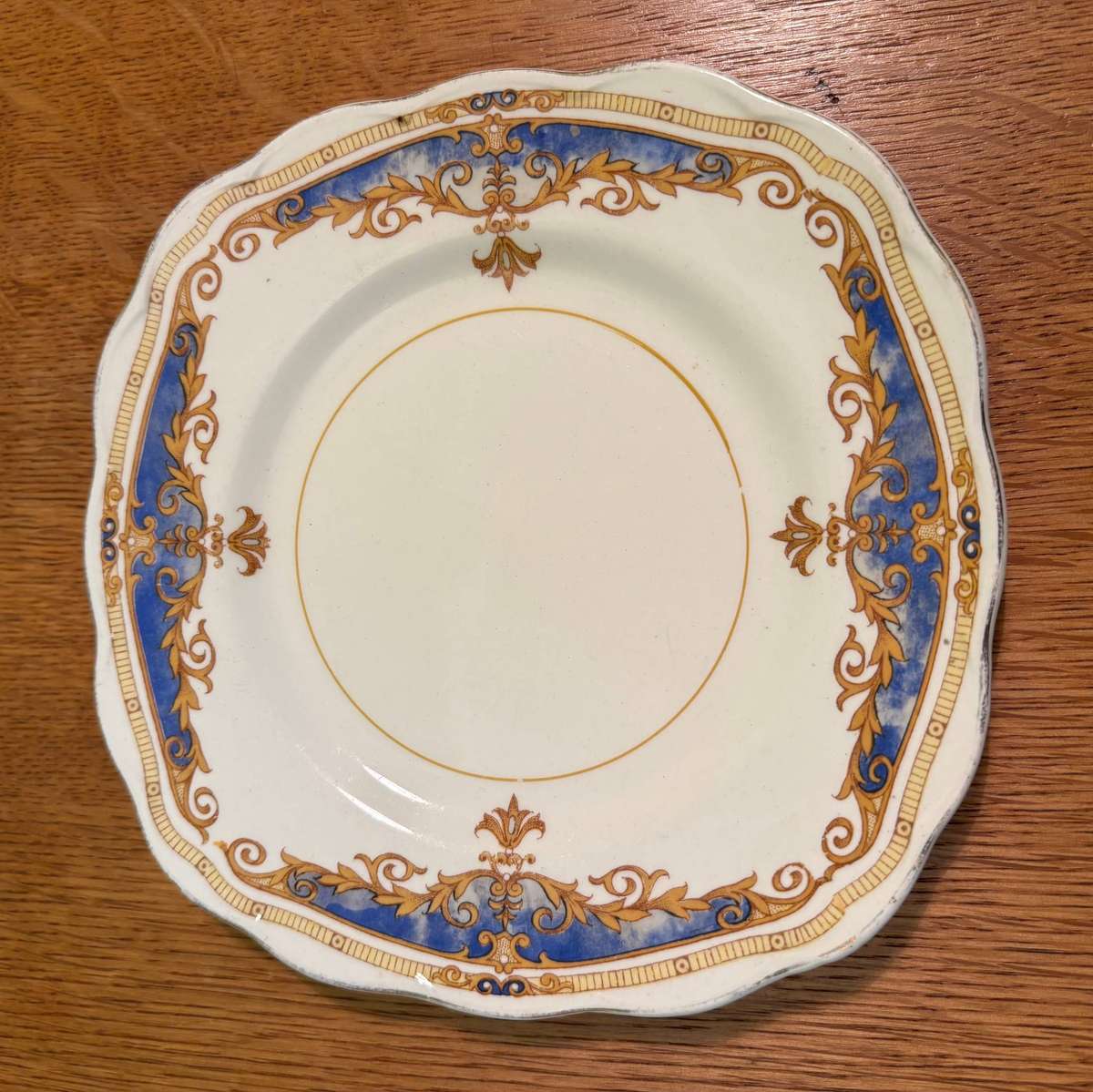 GRINDLEY 3 SIDE PLATES CREAM PETAL JANIQUE BLUE