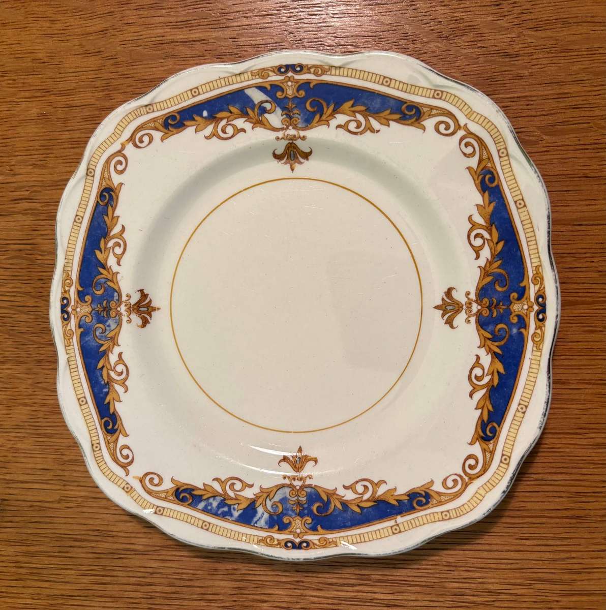 GRINDLEY 3 SIDE PLATES CREAM PETAL JANIQUE BLUE