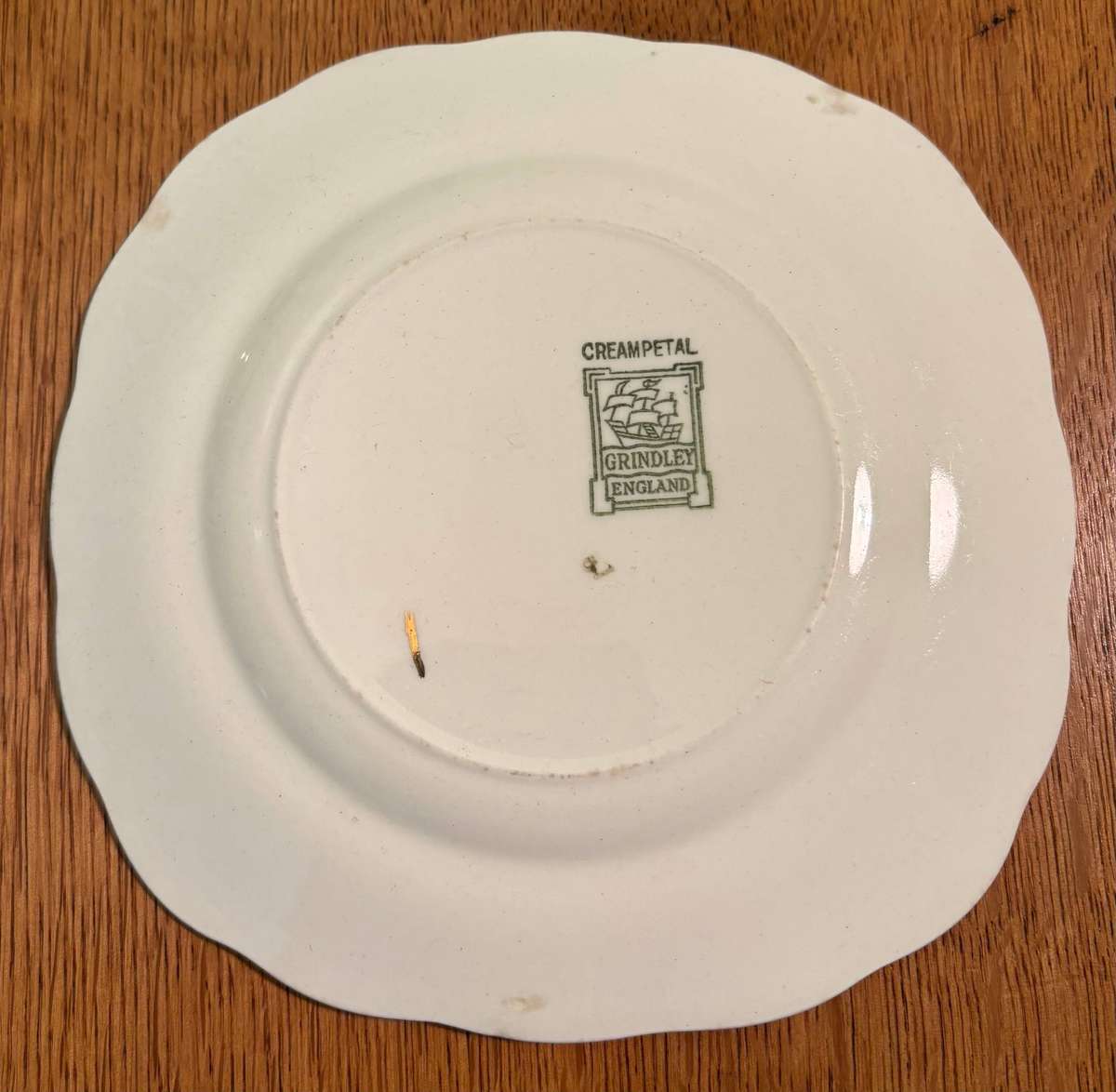 GRINDLEY 3 SIDE PLATES CREAM PETAL JANIQUE BLUE