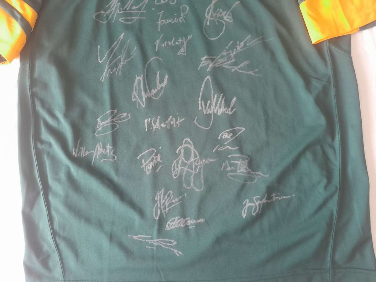 Springboks 2015 World Cup Signed Replica Rugby Jersey Asics XL