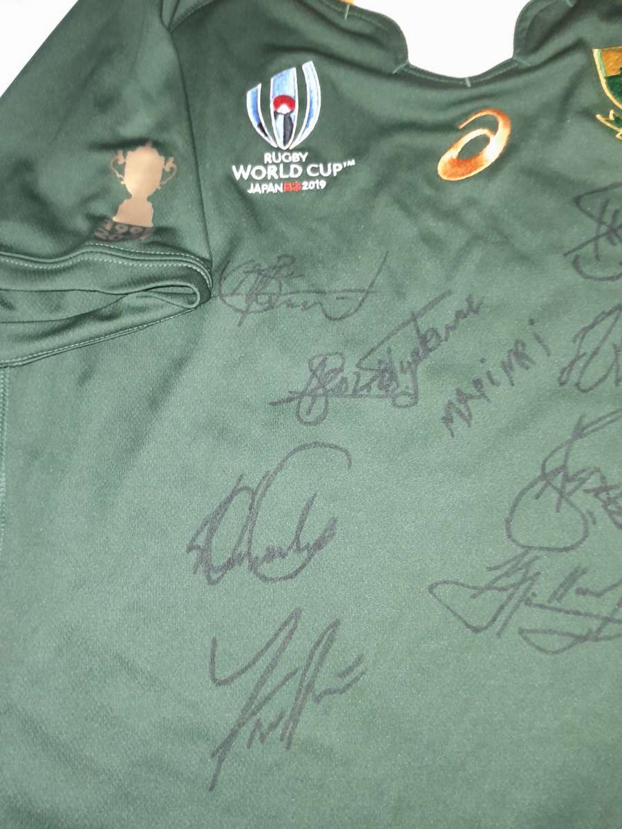 Springboks 2019 World Cup Champions Signed Replica Rugby Jersey Asics XL