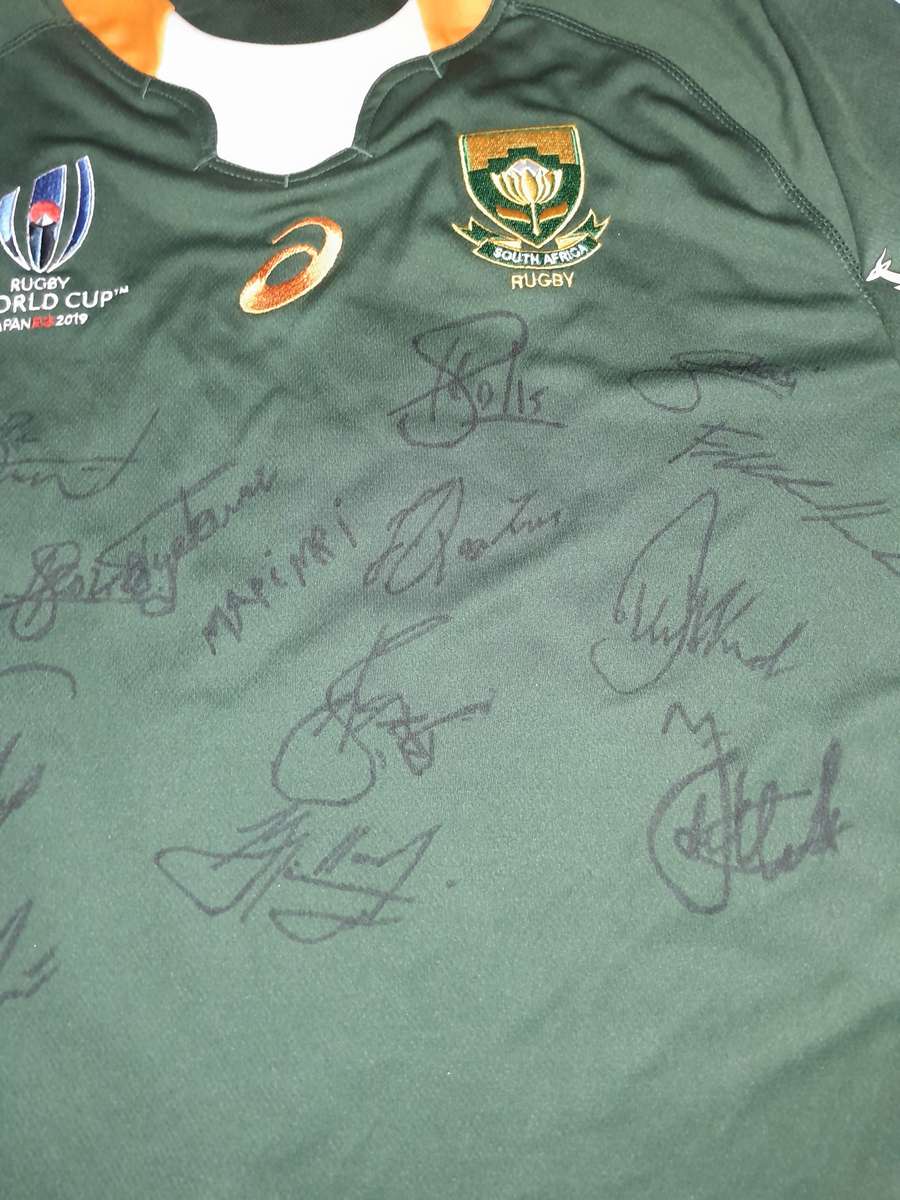 Springboks 2019 World Cup Champions Signed Replica Rugby Jersey Asics XL