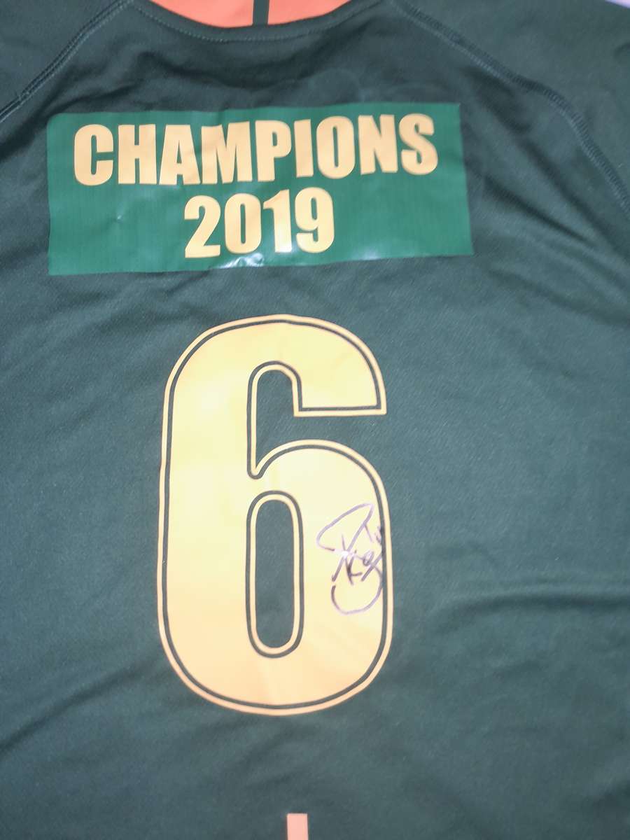 Springboks 2019 World Cup Champions Signed Replica Rugby Jersey Asics XL