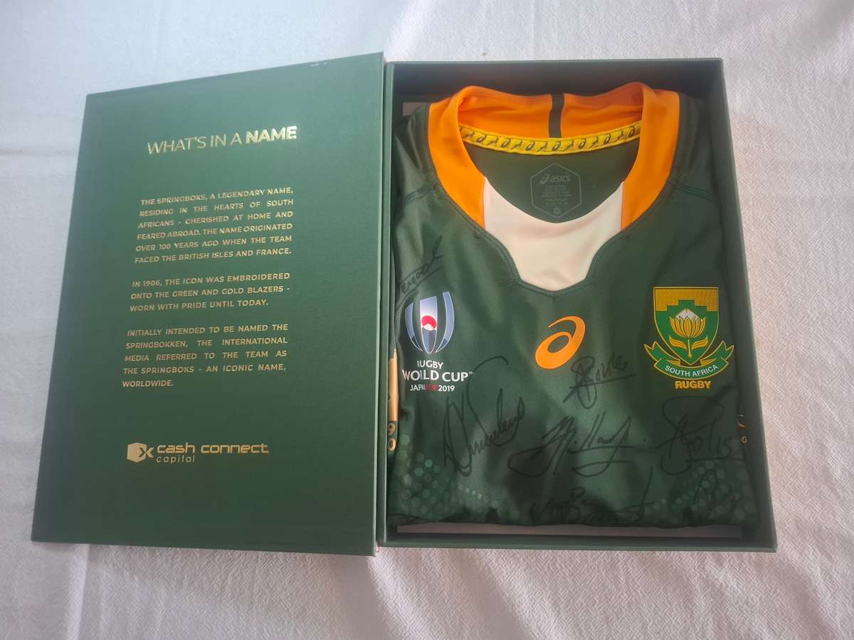 Springboks 2019 World Cup Champions Signed Player Issue Rugby Jersey Asics XL