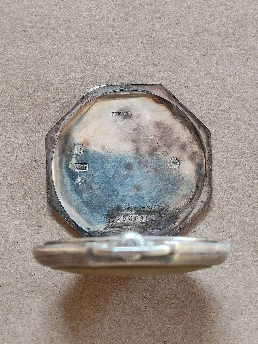 Stirling Silver Hallmarked Pocket Watch - Working Condition