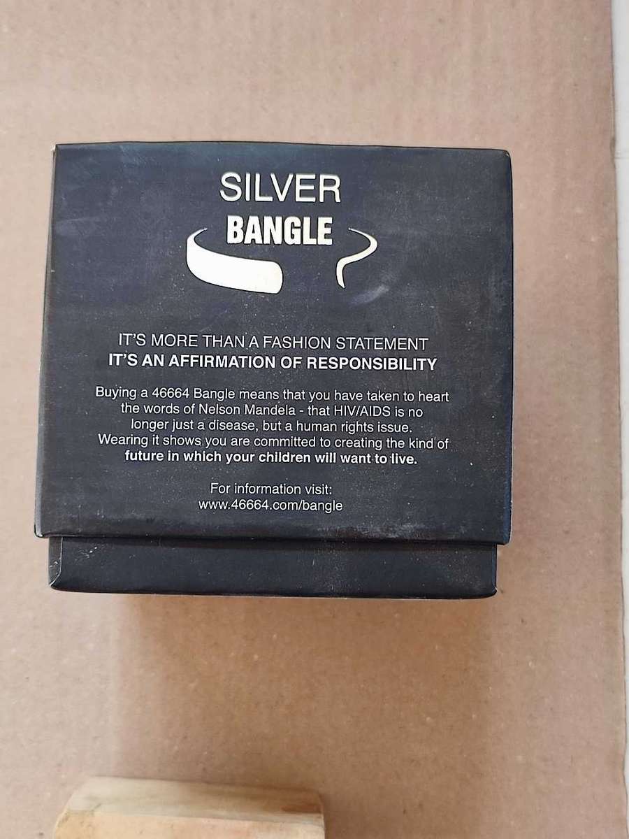 Silver Bangle. 46664 Nelson Mandela