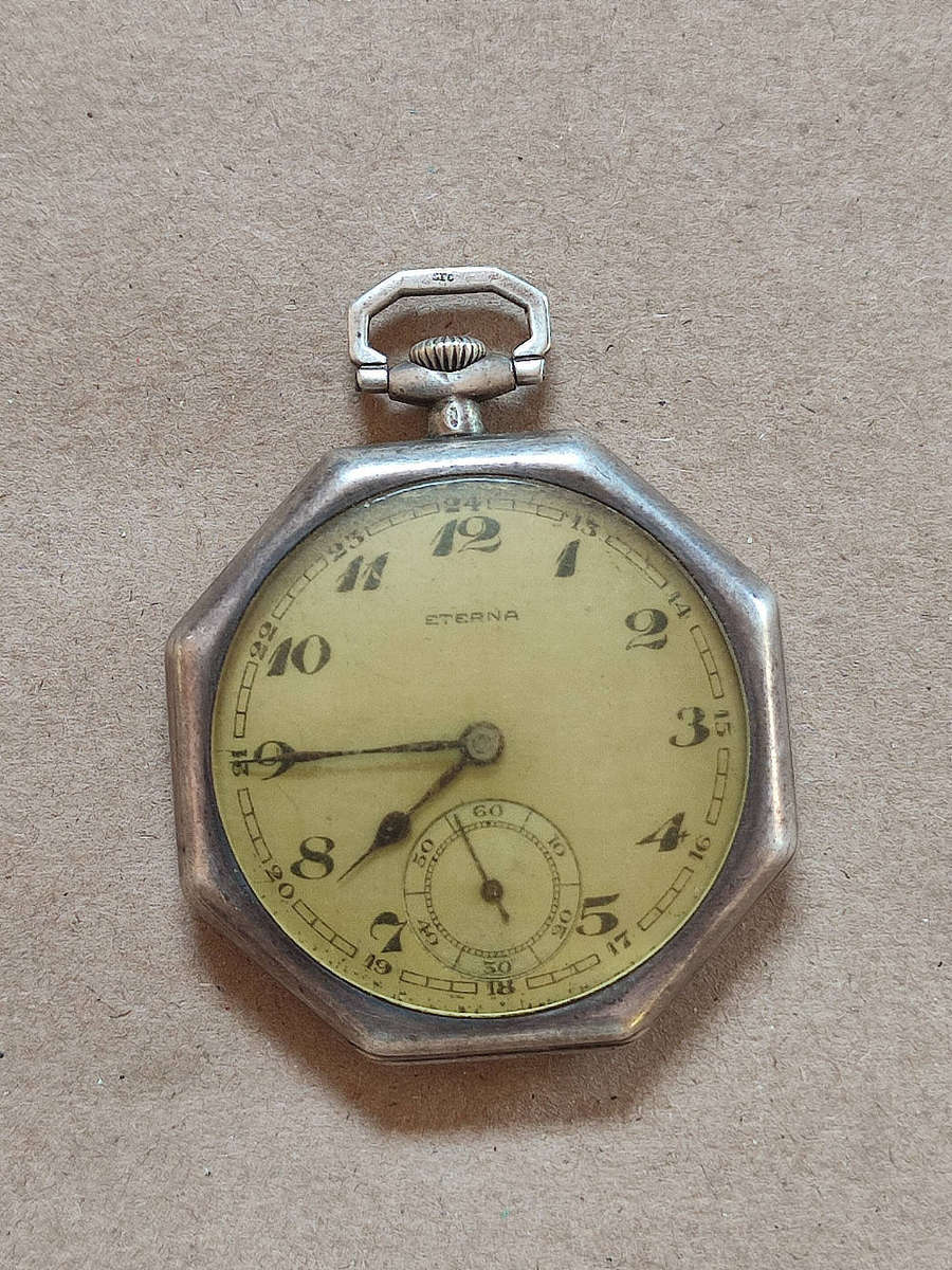 Stirling Silver Hallmarked Pocket Watch - Working Condition