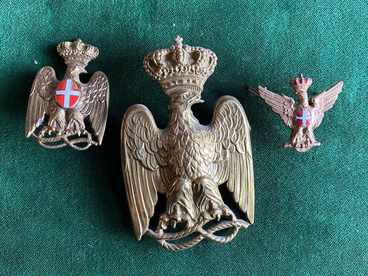 WW2 ITALIAN AFRICAN POLICE-3 BADGES-SOLD TOGETHER-THE LARGE ON MEASURES 75X48 MM