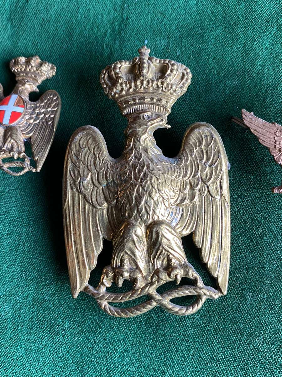 WW2 ITALIAN AFRICAN POLICE-3 BADGES-SOLD TOGETHER-THE LARGE ON MEASURES 75X48 MM