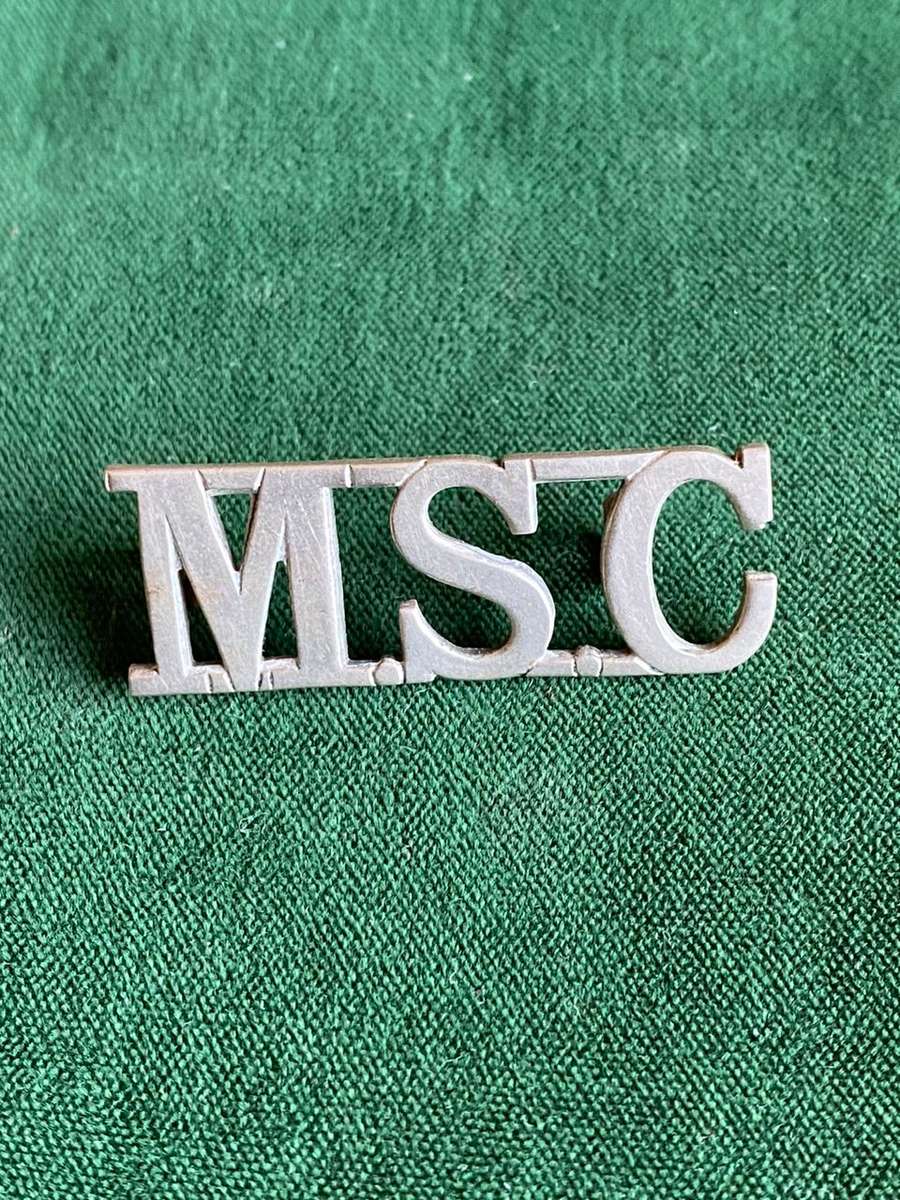 TRANSVAAL MEDICAL STAFF CORPS-WHITE METAL TITLE- 2 LUGS-WW1