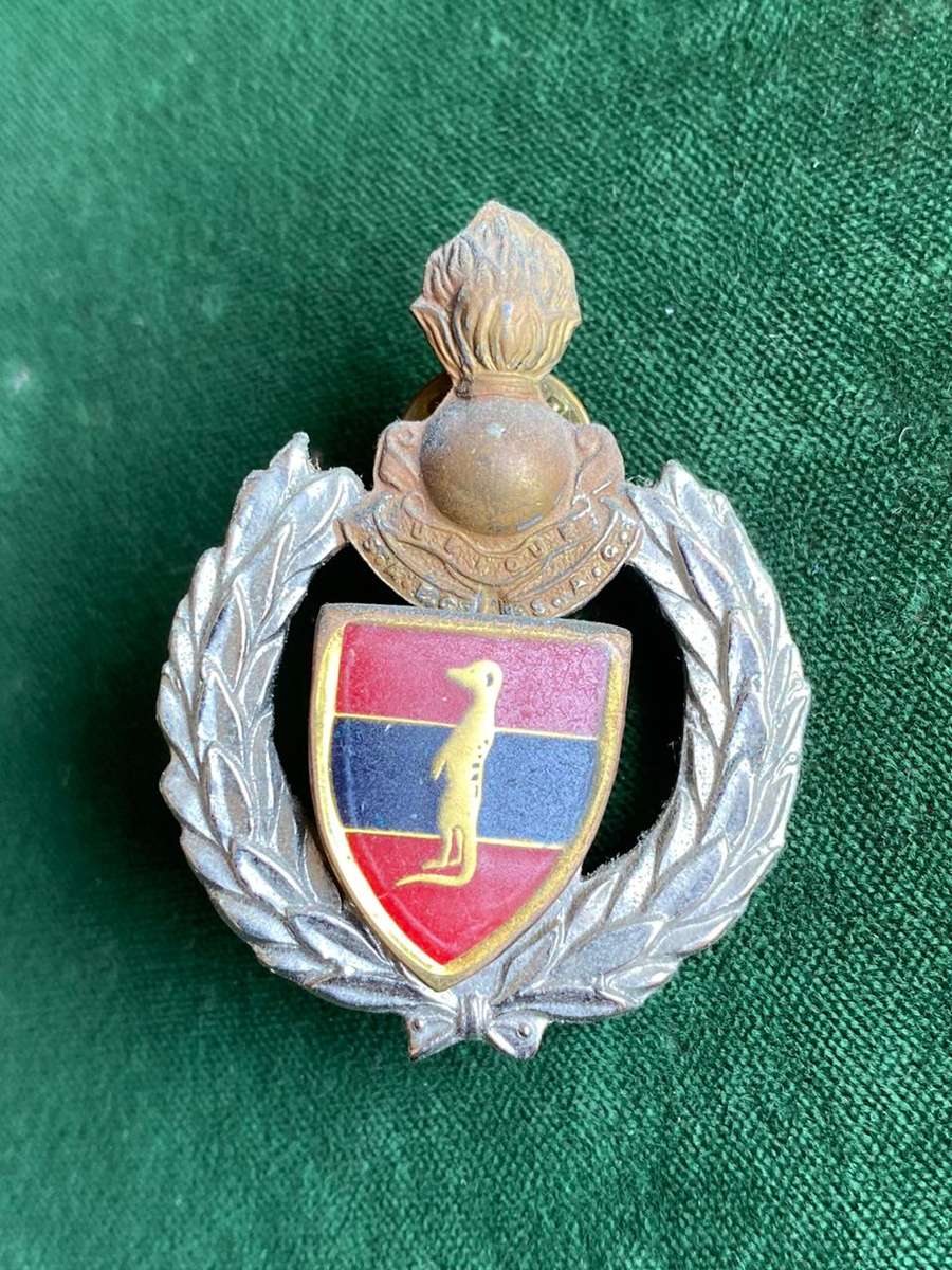 6 FIELD ENGINEER REGT. CAP BADGE-APPROVED IN 1993-LUGS INTACT