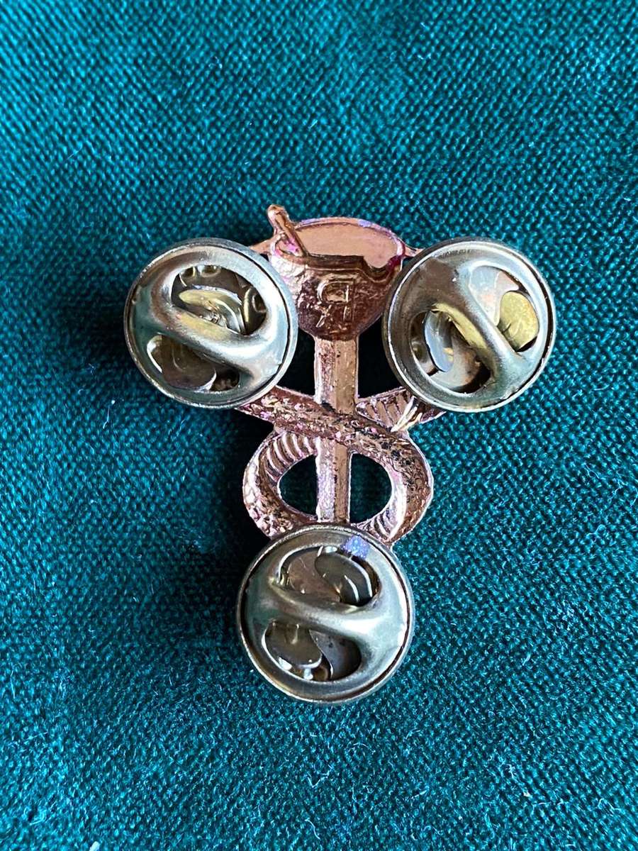 SA MEDICAL SERVICES BI/METAL PHARMACIST'S BREAST BADGE-PINS INTACT