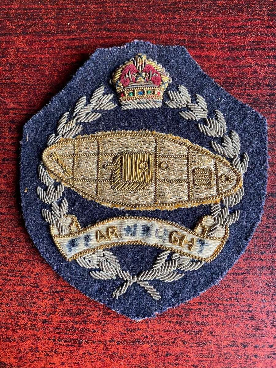 ROYAL TANK CORPS BLAZER BADGE KINGS CROWN