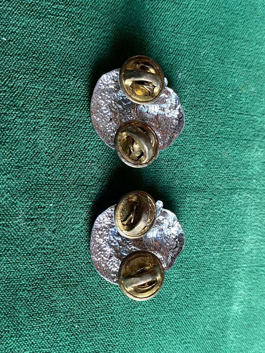 REGIMENT GROOT KAROO WHITE METAL COLLAR BADGE PAIR-WORN POST 1976-PINS INTACT