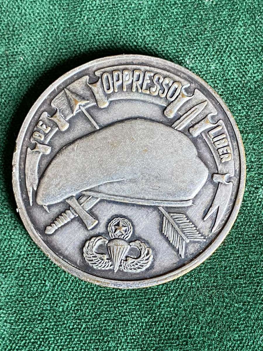 US ARMY 3RD SPECIAL FORCES GROUP-AIRBORNE-SILVER FINISH-1980'S-CHALLENGE COIN
