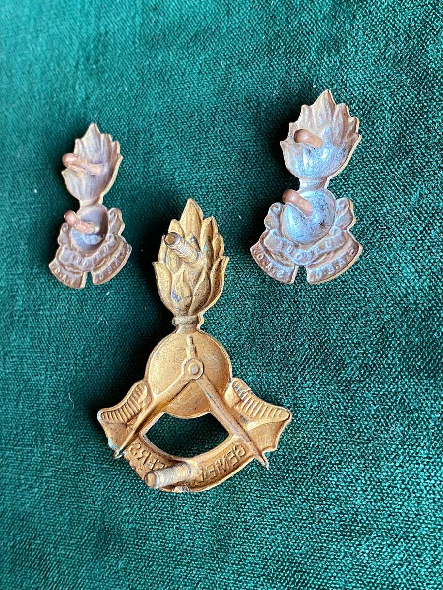 SA ENGINEERS CORPS CAP AND COLLARS-WORN 1959-1960'S-LUGS + PINS INTACT