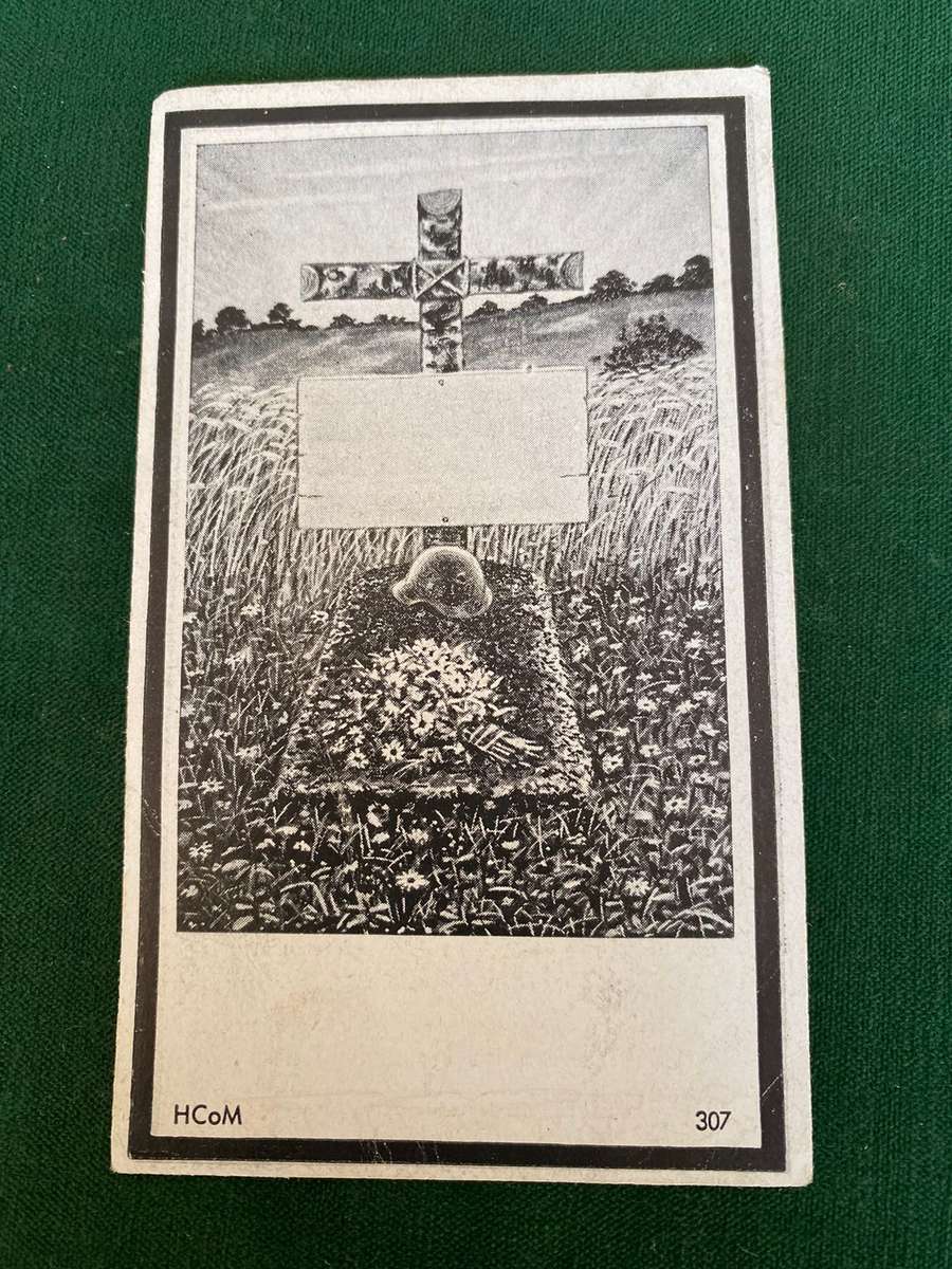 ORIGINAL WW2 GERMAN DEATH CARD