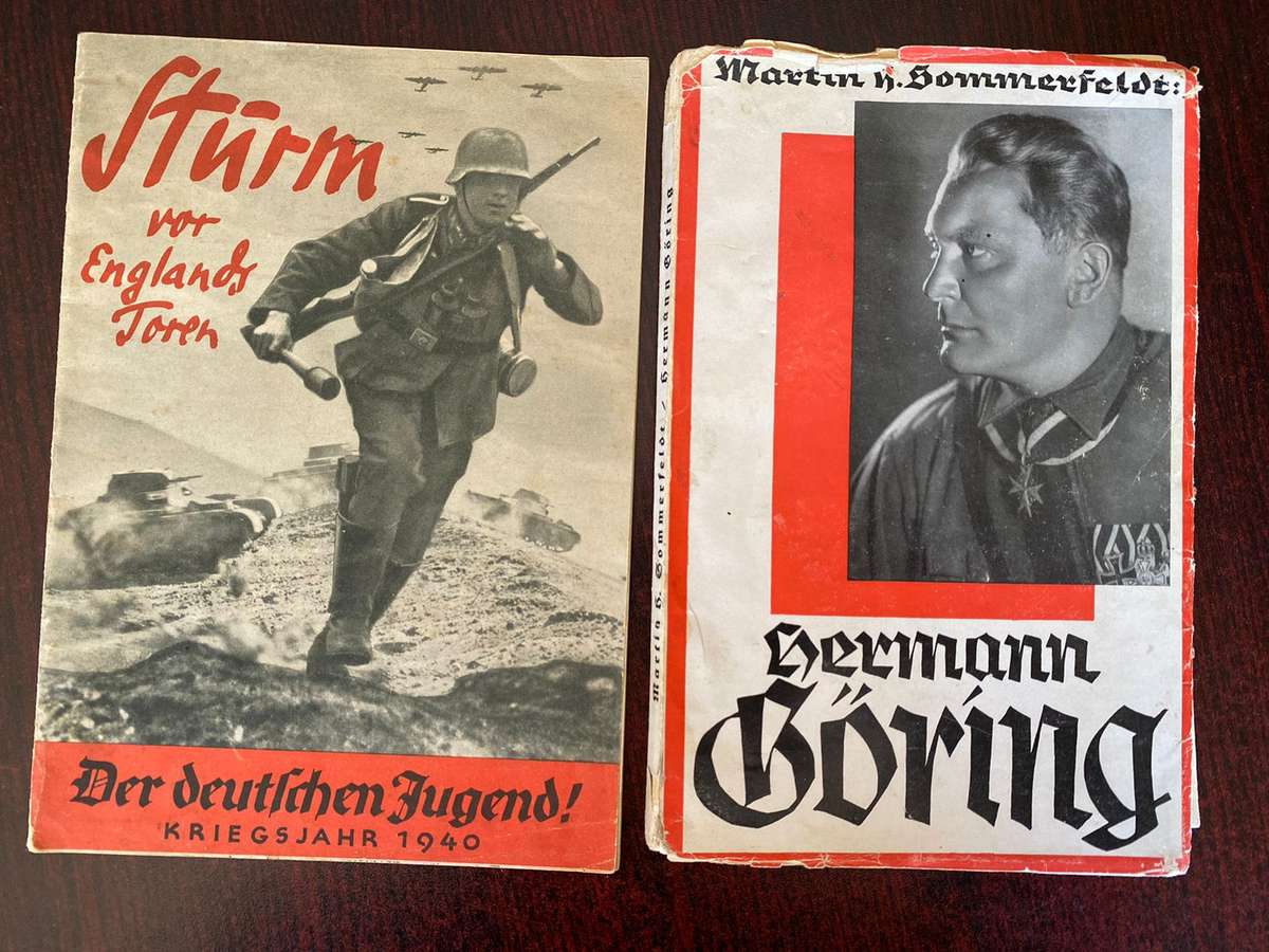 WW2 GERMAN PROPAGANDA MAGAZINE-SOLD WITH HERMANN GORING BOOK-77 PAGES -BOTH IN COMPLETE CONDITION