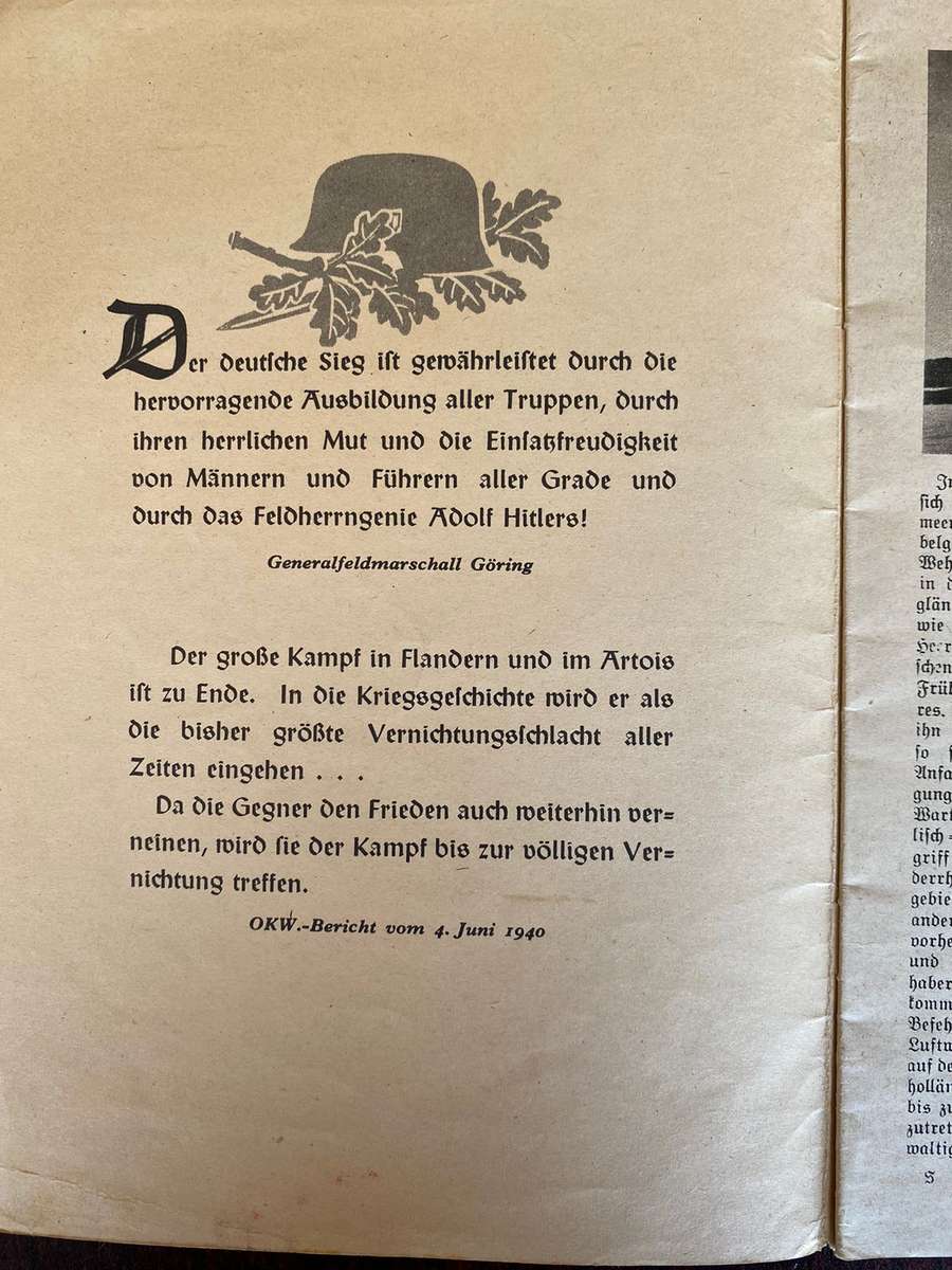WW2 GERMAN PROPAGANDA MAGAZINE-SOLD WITH HERMANN GORING BOOK-77 PAGES -BOTH IN COMPLETE CONDITION