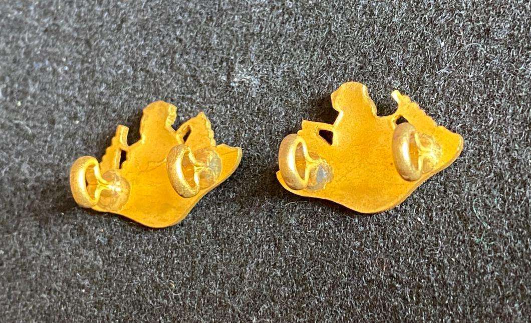 RHODESIA BSAP BRASS MESS DRESS COLLARS-WORN 1970-1980-LUGS INTACT