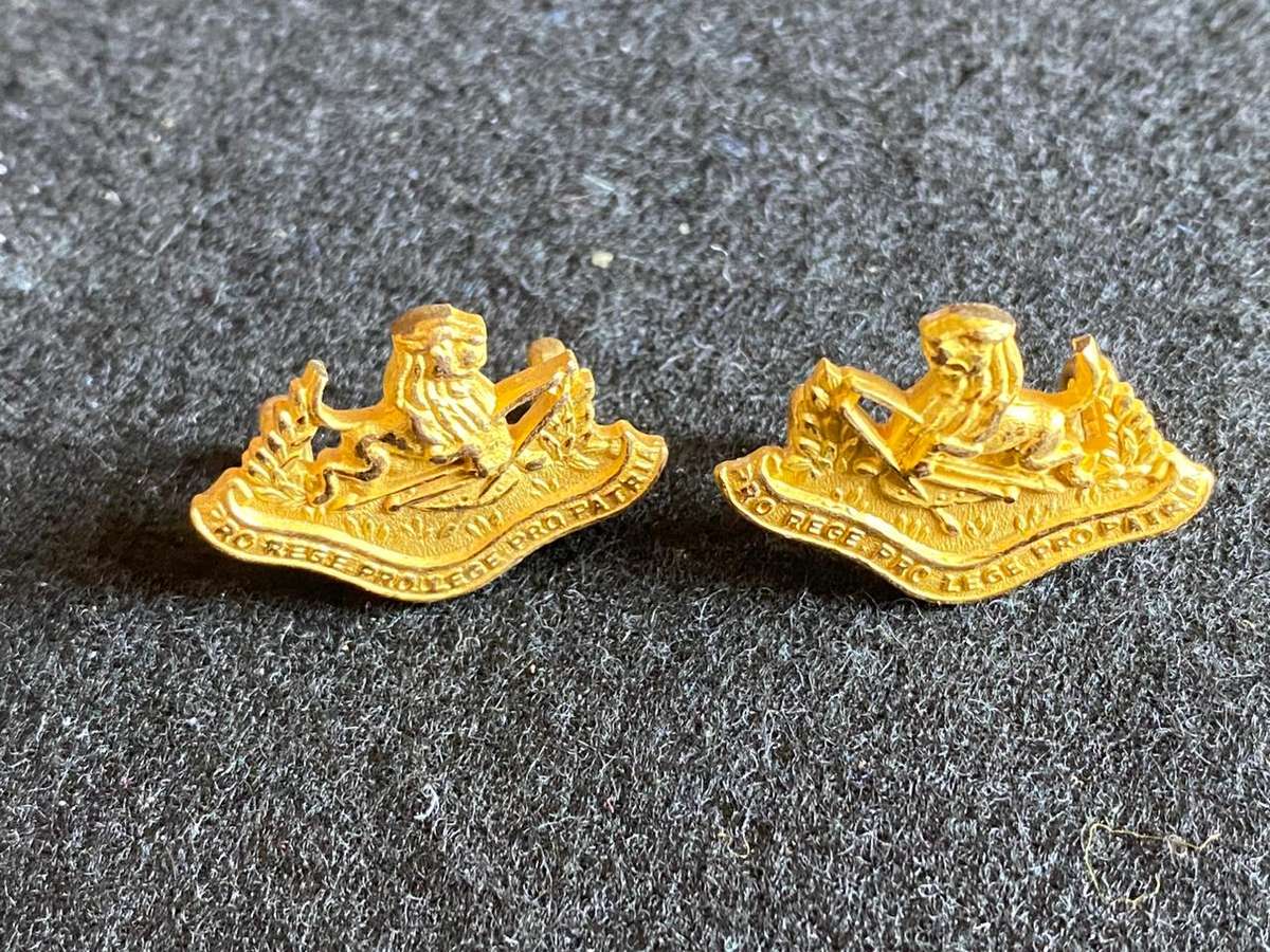 RHODESIA BSAP BRASS MESS DRESS COLLARS-WORN 1970-1980-LUGS INTACT