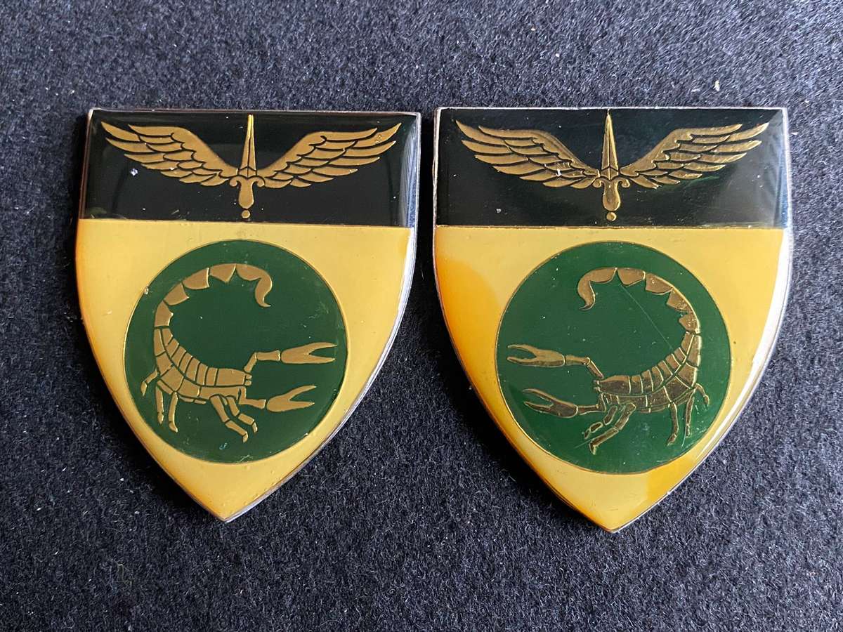 2 RECCE COMMANDO FLASH PAIR-1ST ISSUE-APPROVED 1972- NO PINS