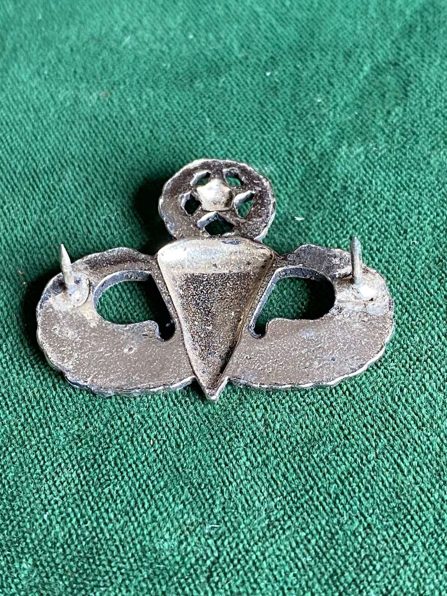 USA MASTER PARACHUTE WING- 2 PINS- CHROME