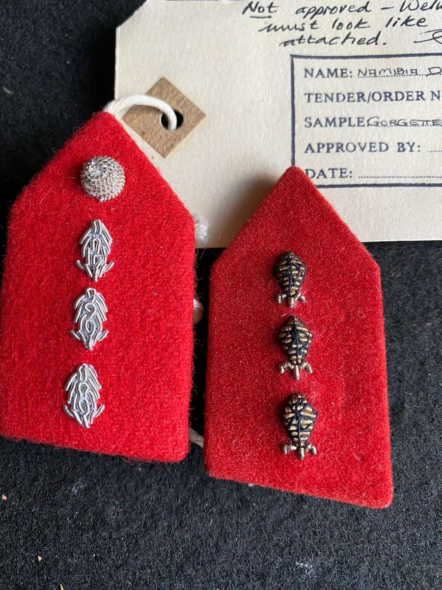 NAMIBIA DEFENCE FORCE GORGETTES FOR GENERAL-NOT APPROVED EXAMPLES