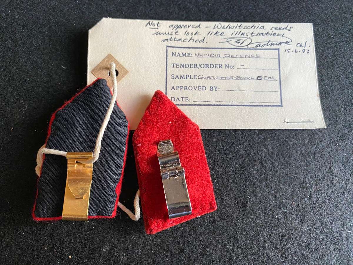 NAMIBIA DEFENCE FORCE GORGETTES FOR GENERAL-NOT APPROVED EXAMPLES