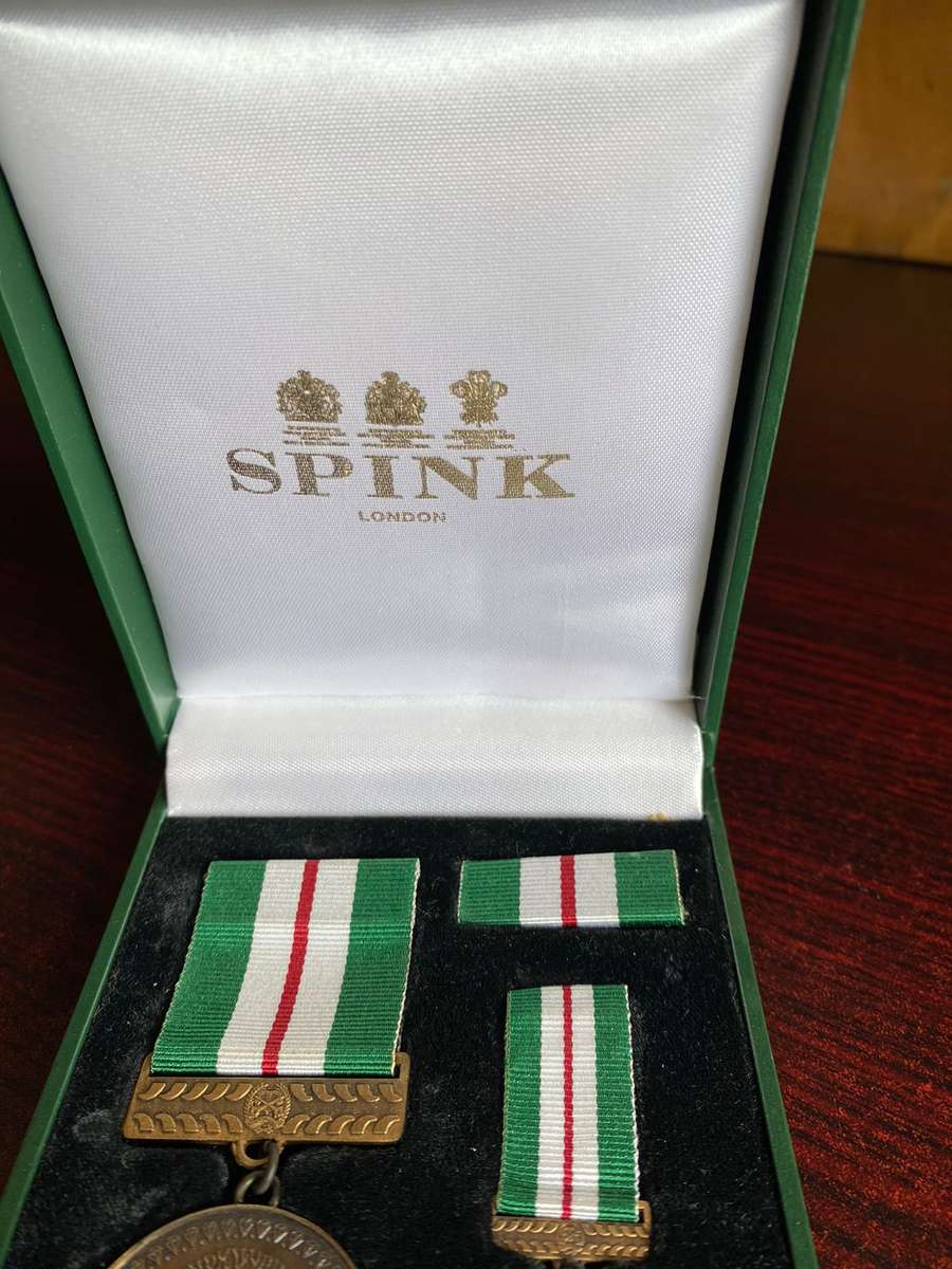 NAMIBIAN POLICE 10 YEAR SERVICE MEDAL -FULL SIZE AND MINIATURE- BOXED