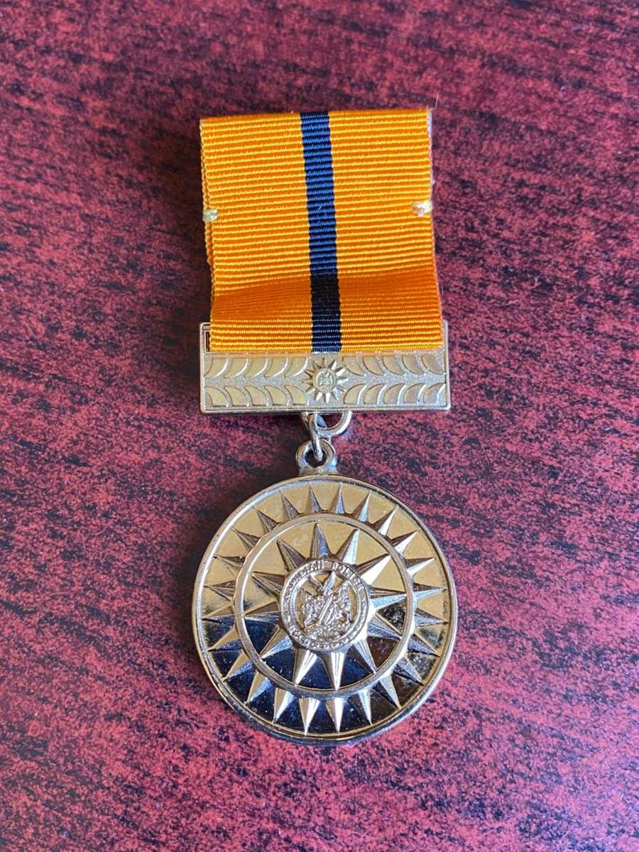 NAMIBIAN POLICE FULL SIZE HONOURABLE DISCHARGE MEDAL (2003)-NUMBERED