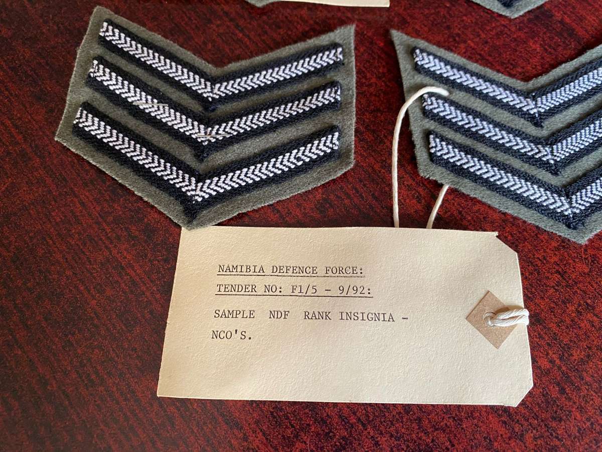 NAMIBIA DEFENCE FORCE RANKS FOR NCO'S
