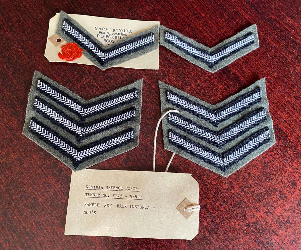 NAMIBIA DEFENCE FORCE RANKS FOR NCO'S