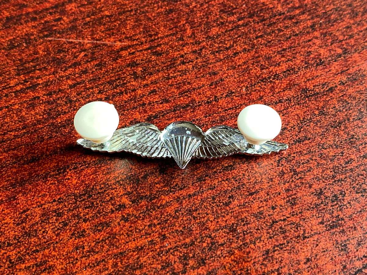 PARACHUTE BATTALION,ADVANCED WING FOR 50 JUMPS AND MORE -CHROME- 2 PINS-MESS DRESS