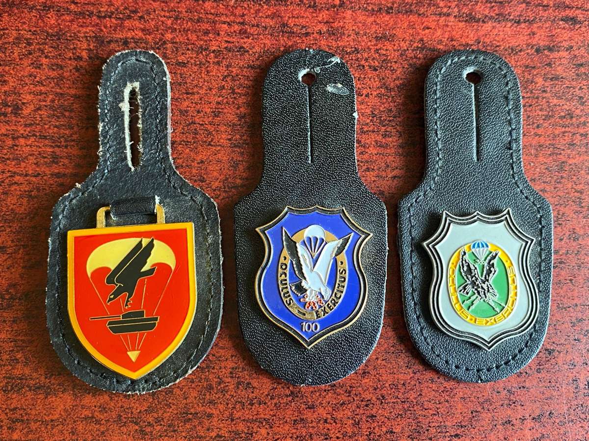 GERMAN BUNDESWEHR PARACHUTE UNITS-FOB BADGE-3 DIFFERENT ONES-SOLD TOGETHER