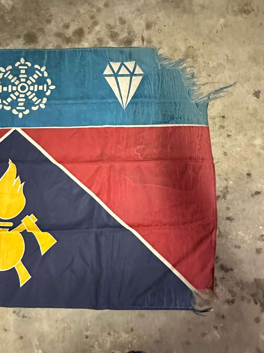 SWA ENGINEER REGT. FLAG-MEASURES 1140 X 1860 CM-COTTON,DOUBLE SIDED-CONDITION-USED-FROM COL. RADMORE