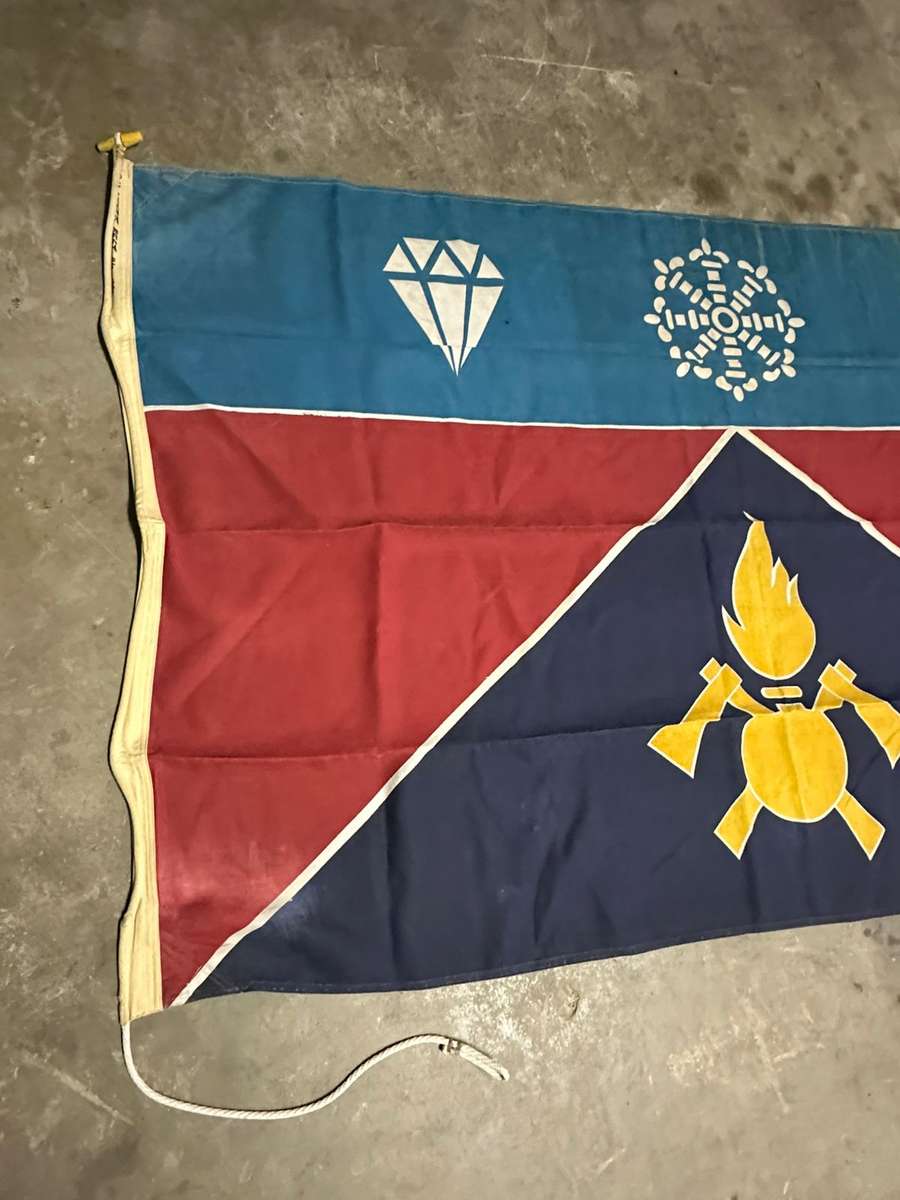 SWA ENGINEER REGT. FLAG-MEASURES 1140 X 1860 CM-COTTON,DOUBLE SIDED-CONDITION-USED-FROM COL. RADMORE