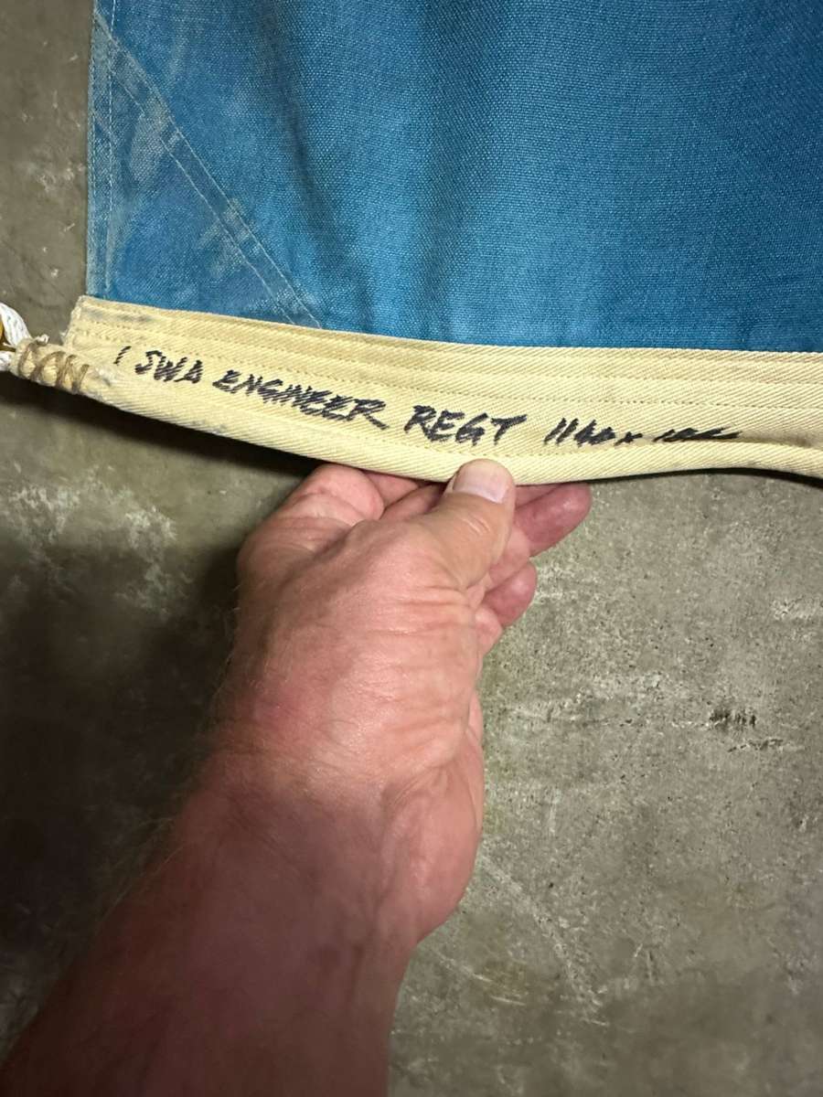 SWA ENGINEER REGT. FLAG-MEASURES 1140 X 1860 CM-COTTON,DOUBLE SIDED-CONDITION-USED-FROM COL. RADMORE