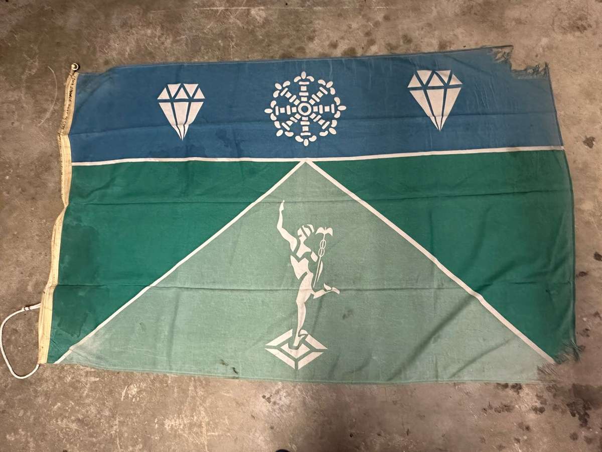 1 SWA SIGNALS REGT. FLAG-MEASURES 1140 X 1860 CM-COTTON-DOUBLE SIDED-CONDITION USED