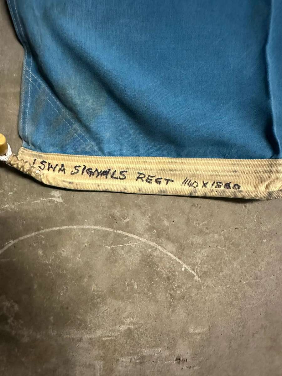 1 SWA SIGNALS REGT. FLAG-MEASURES 1140 X 1860 CM-COTTON-DOUBLE SIDED-CONDITION USED
