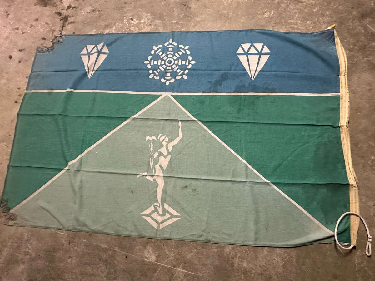 1 SWA SIGNALS REGT. FLAG-MEASURES 1140 X 1860 CM-COTTON-DOUBLE SIDED-CONDITION USED