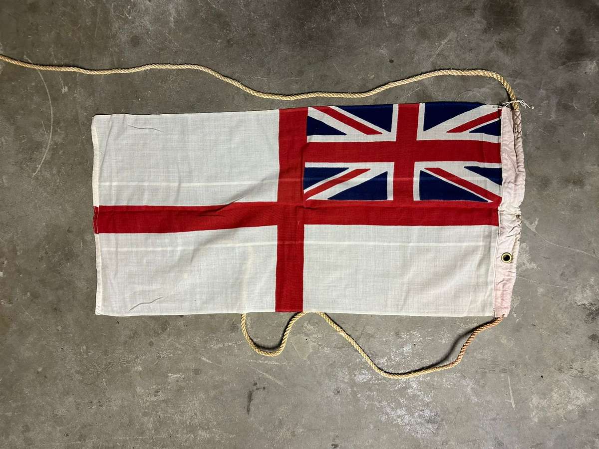 BRITISH WHITE ENSIGN ROYAL NAVY STORM FLAG-430 X 900-COTTON-DOUBLE SIDED