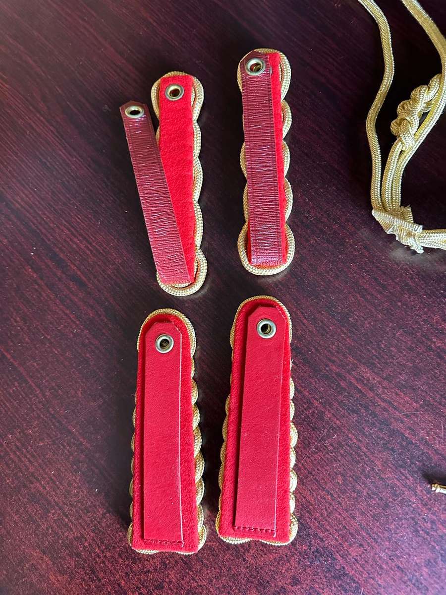 BULLION EMBROIDERED LANYARD AND SHOULDER PADS FOR NAMIBIAN MILITARY BAND