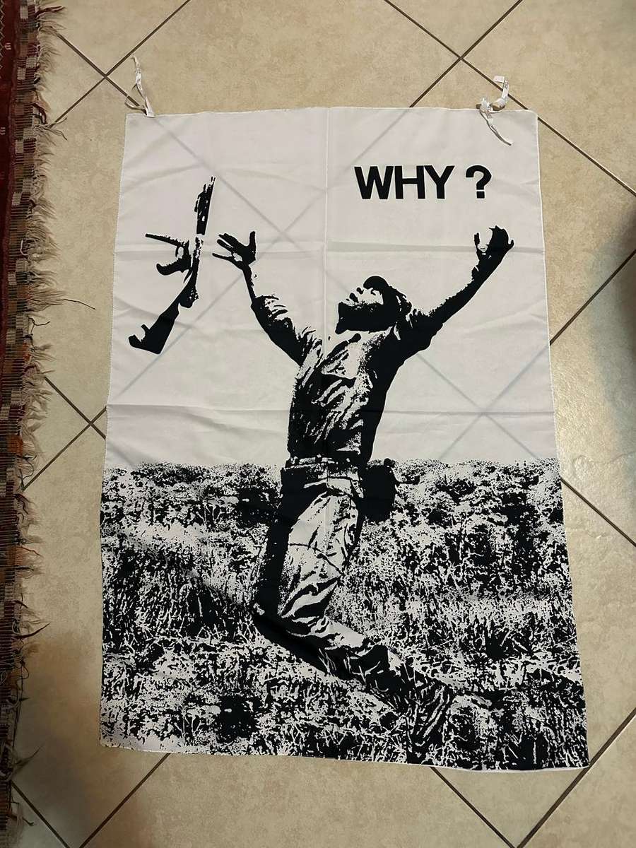 BORDER WAR PROPAGANDA FLAG-MEASURES 107X 72 CM-POLYESTER-DOUBLE SIDED